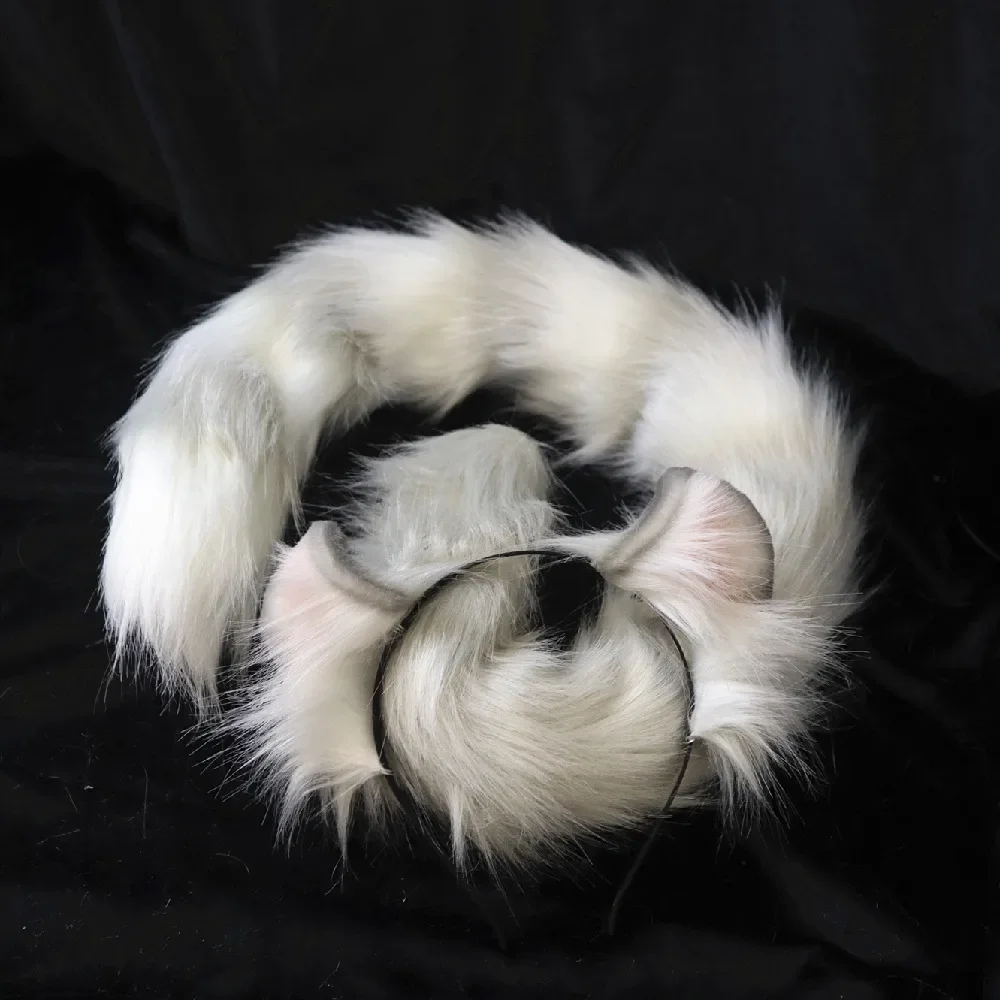 

Handmade Anime Animals Carnaval Cosplay Costume Accessories Dairy Fox Wolf Cat Ears Horns Hairhoop Beast Rolling Ear Headwear