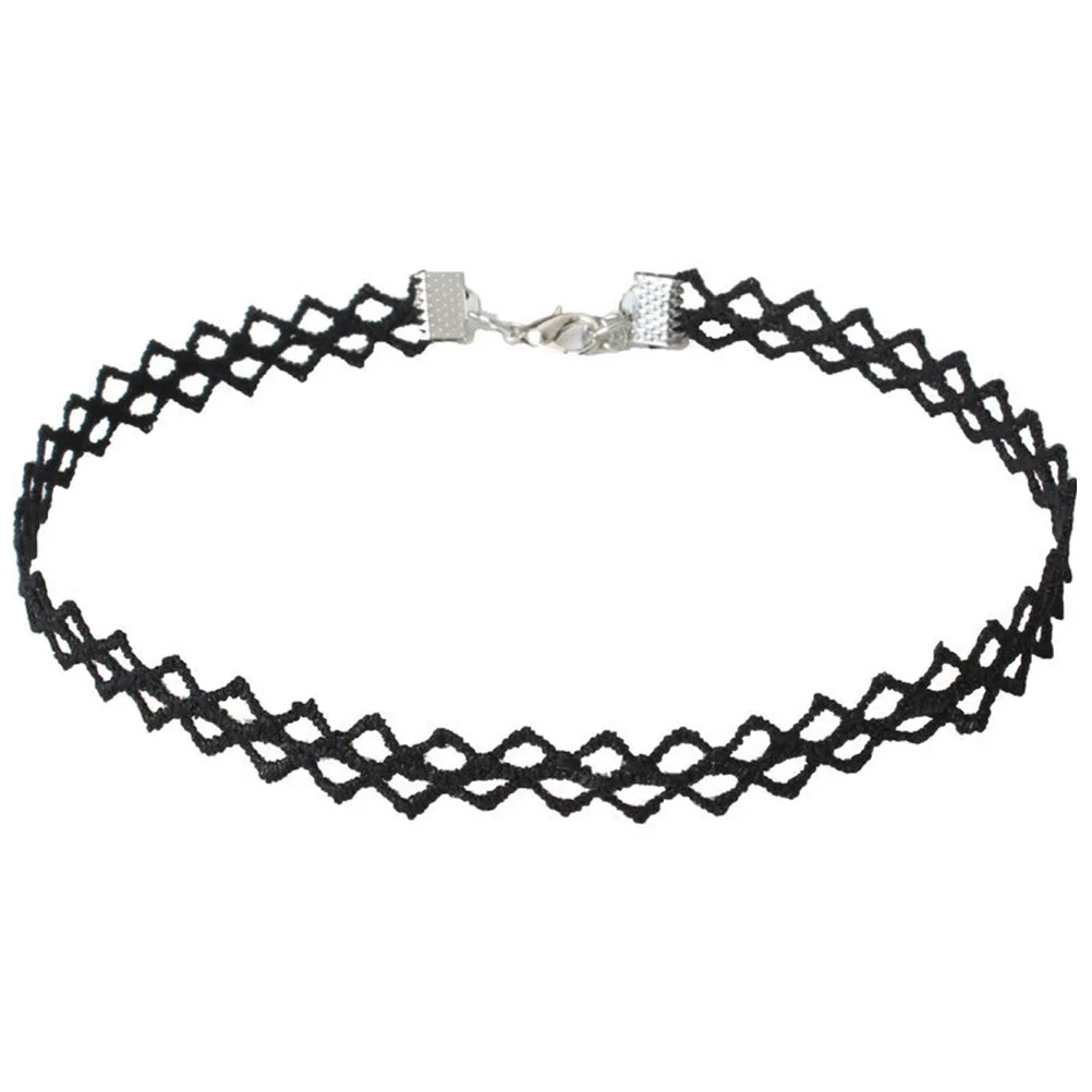 

4pcs Neck Chain Collar Set Gothic Choker For Women Lace Choker Necklace Lightweight Fashion Fit Any Outfit Jewelry Accessory