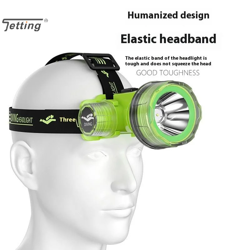 Diving Headlight Rechargeable Waterproof Headlight Led Professional Flashlight Ultralight Fishing Flashlight Head Light