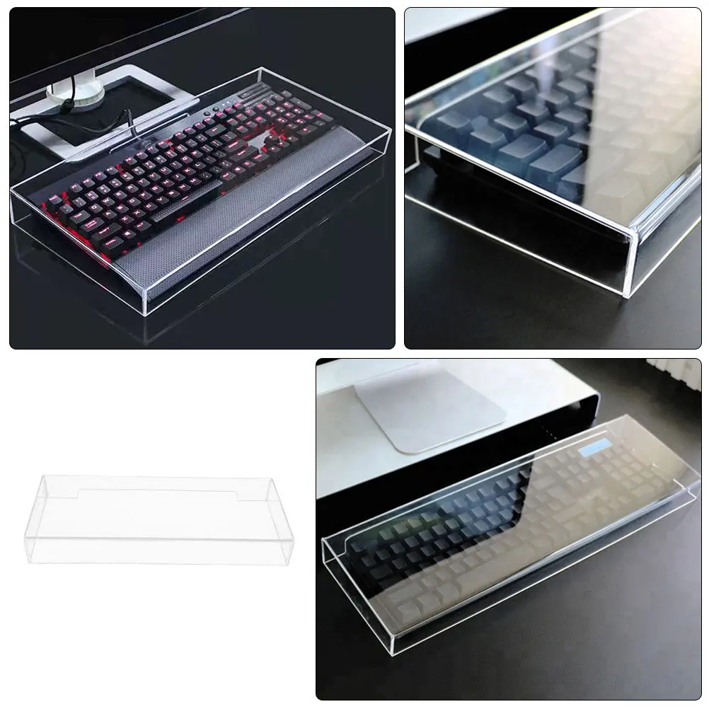 

Clear Acrylic Keyboard Cover for Dust Waterproof Protection Transparent Protective Case Compatible with Standard
