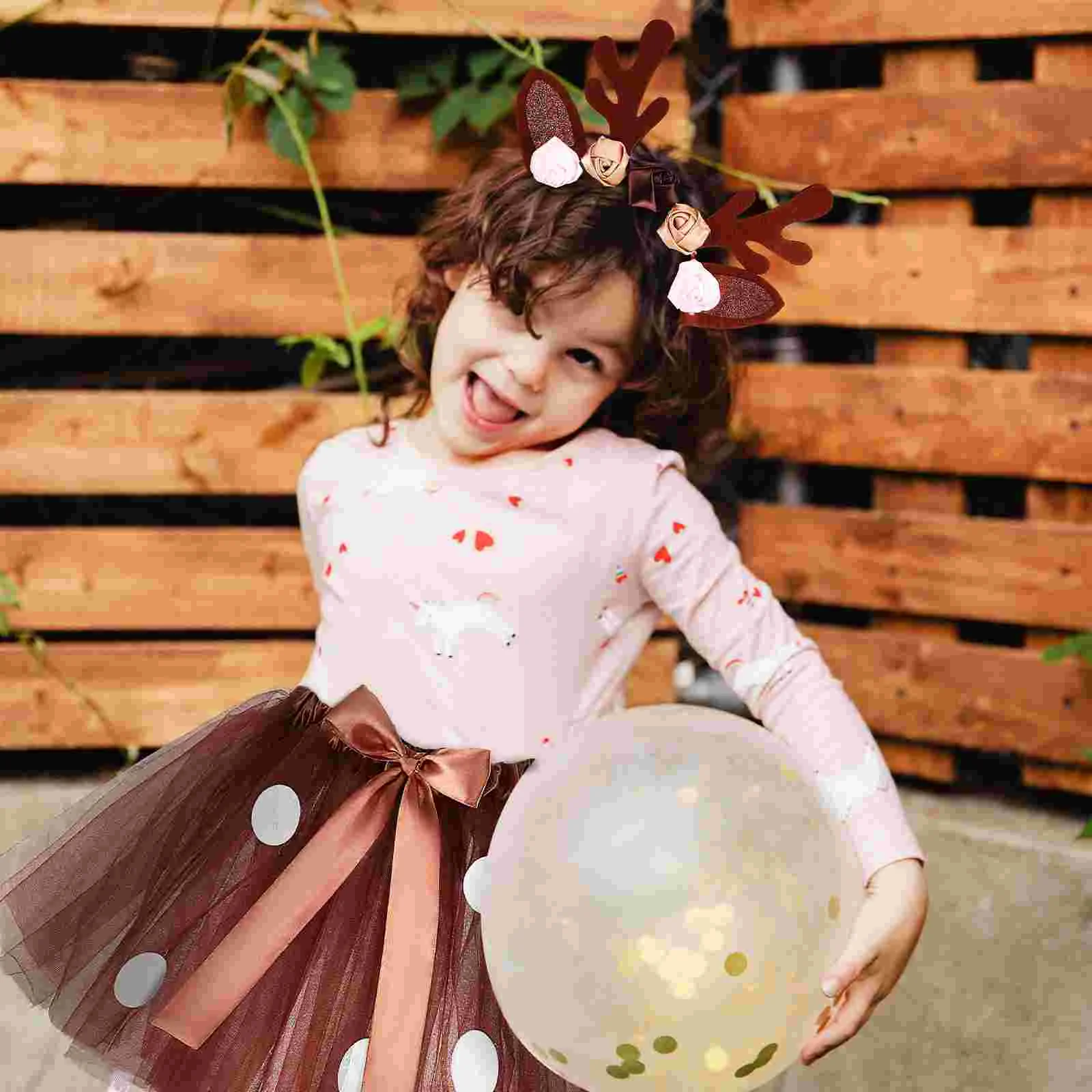 Elk Clothing Set Baby Headbands Little Girl Deer Costume Accessories Antlers Tutu for Girls Polyester Christmas