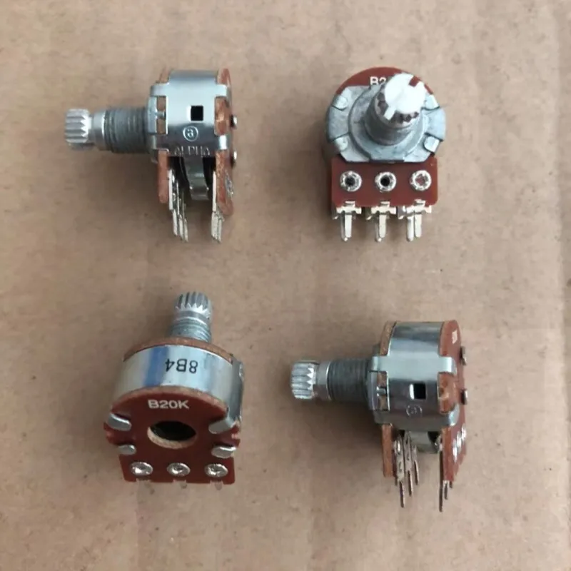 For ALPHA Dual 6Pin Potentiometer B20K B203 Amplifier Volume Rotary Potentiometer Shaft 12MM