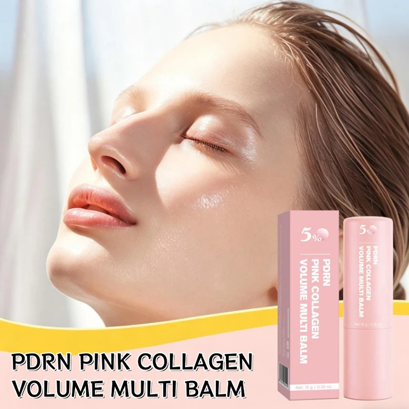 Pdrn Pink Collagen Face Lip Multi-effect Skincare Balm Stick Plumping Hydrating Firming Face Cream Moisturizing Cream 10g