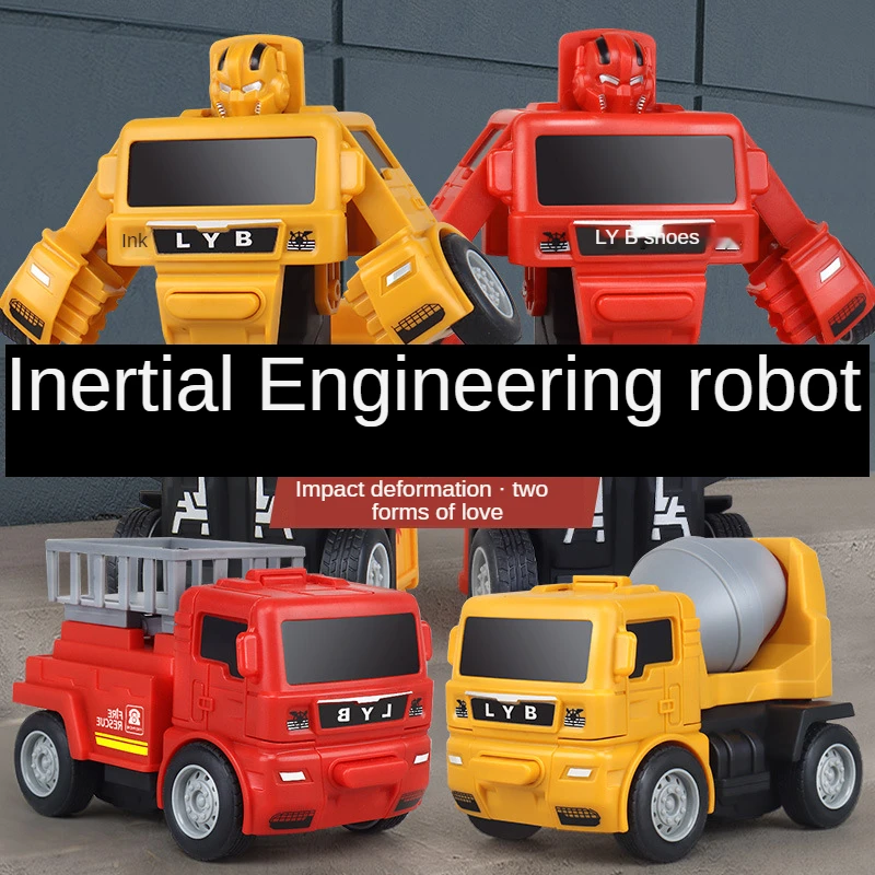 Transformation Robot Toys for Children Excavator Trucks Kids Gift Firefighting Truck Deformation Robots Toys for Boys