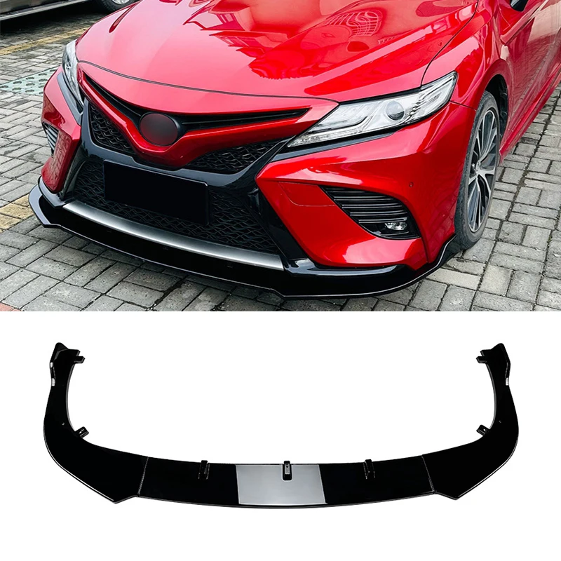 

Car Front Bumper Lip Spoiler Diffuser Splitters Body Kit Aprons Cover Guard Trim For Toyota Camry sports version 2018 2019 2020