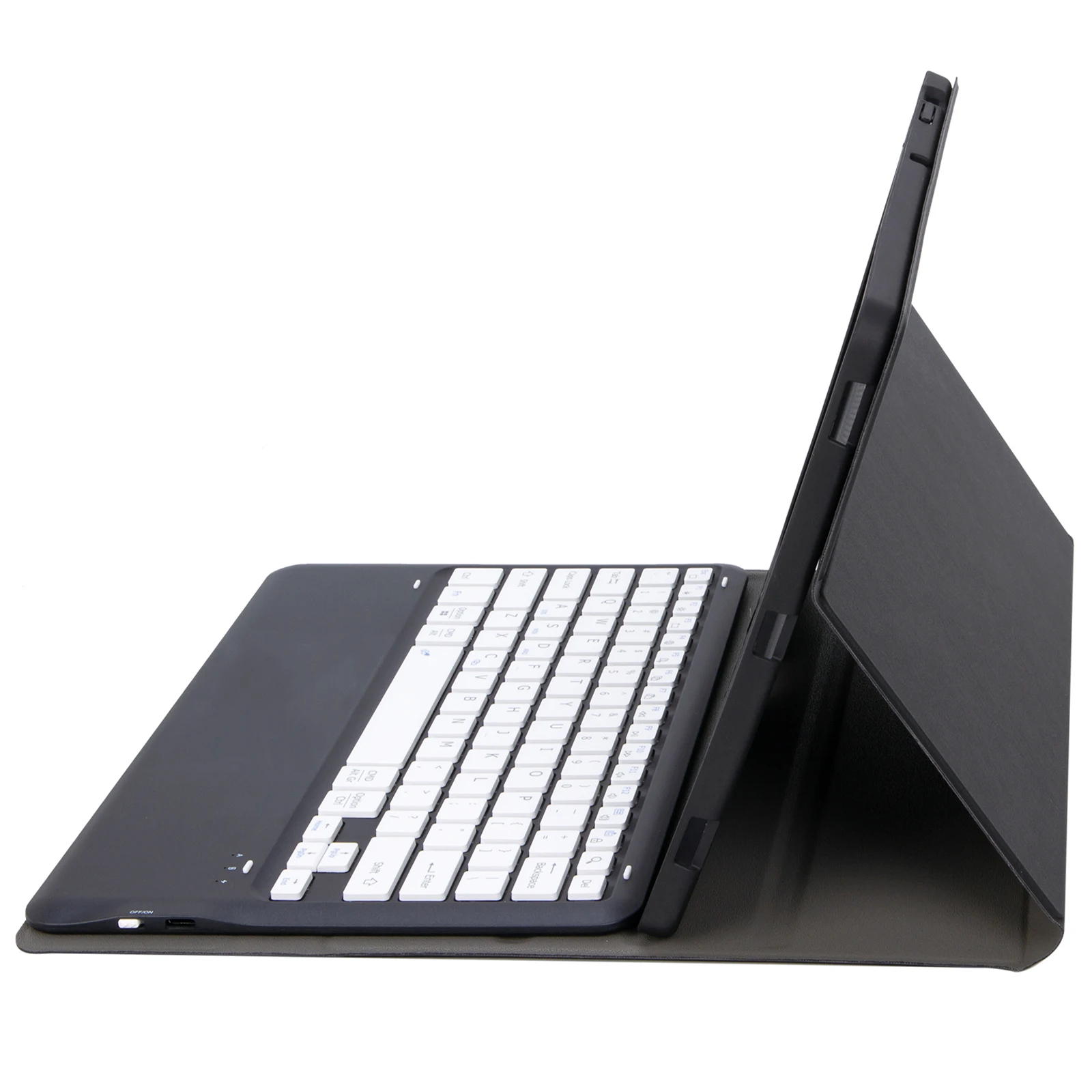 A14B สําหรับ iPad Pro 13 (2024) ฝาครอบคีย์บอร์ดที่รองรับ Bluetooth พร้อมช่องเสียบปากกาเคสแท็บเล็ตบางเฉียบ - ดํา / ขาว