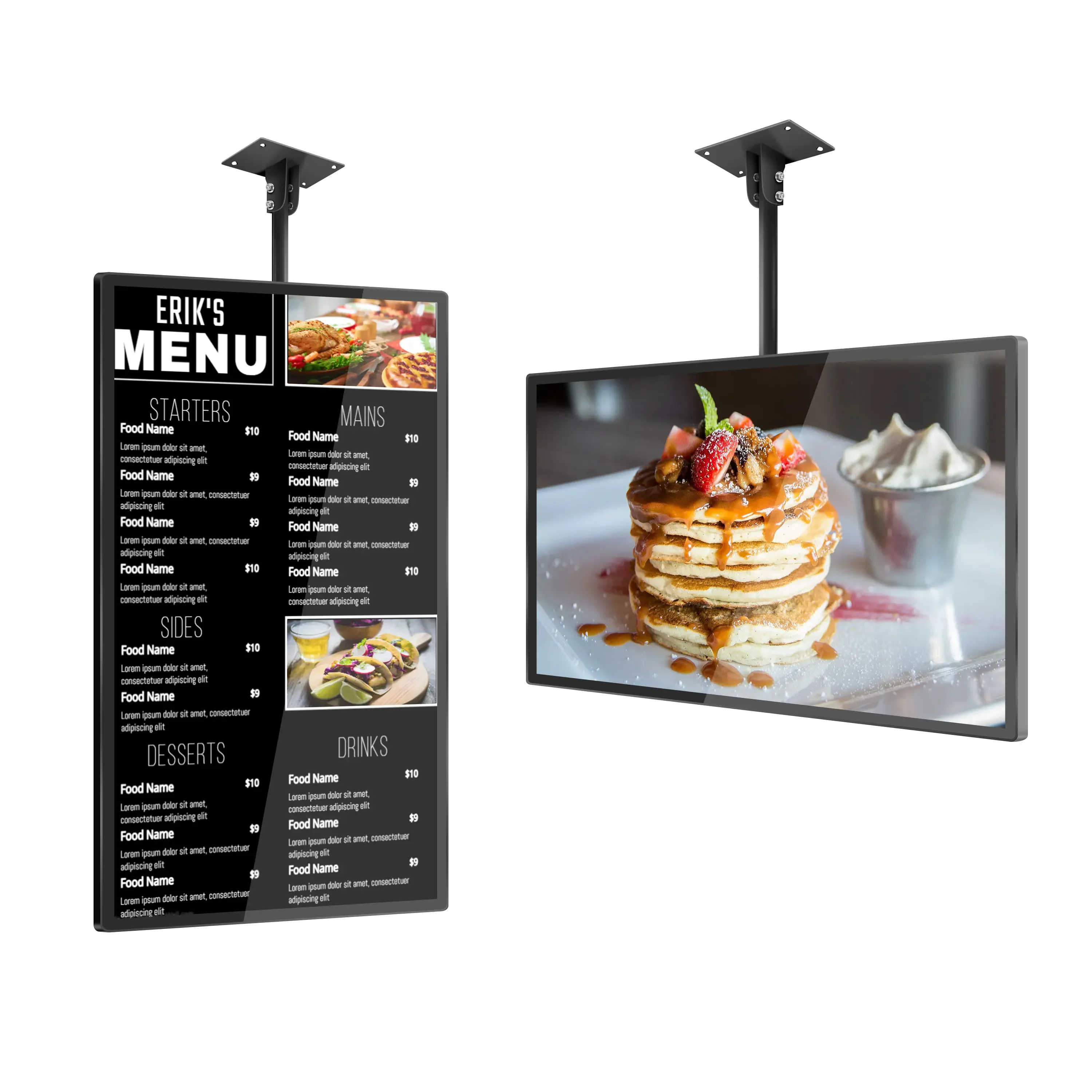 32 inch Wall Mounted Digital Menu Board Restaurant Coffee Bar AD Player Digital Signage Advertising Display Screen