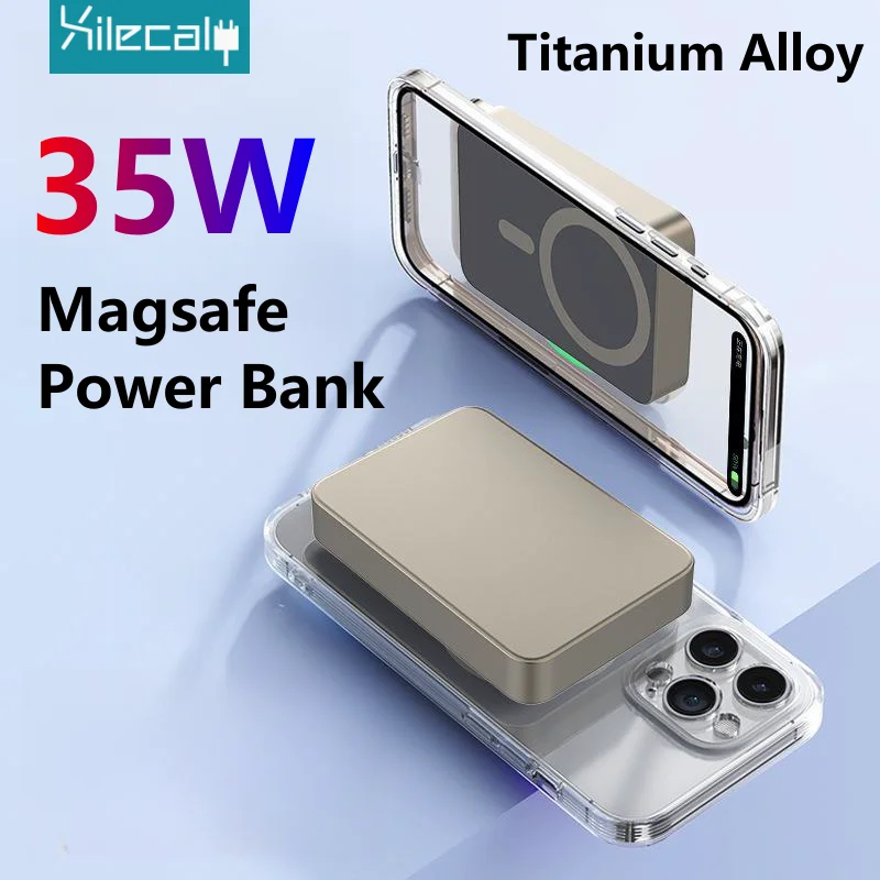 

35W Magsafe Power Bank 10000MAh Wireless Magnetic Power Bank Titanium Alloy Magsafe Super Fast Charging Suitable for iPhone 16