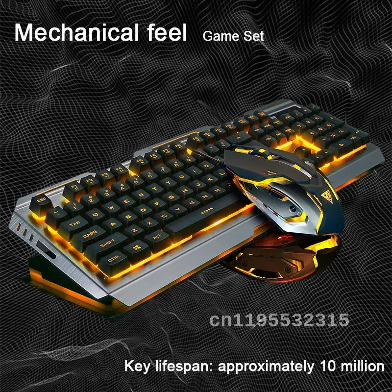 

Mechanical Touch Keyboard And Mouse Set Laptop Desktop Luminous Wired Game Keyboard Computer Accessories As A Gift For Men