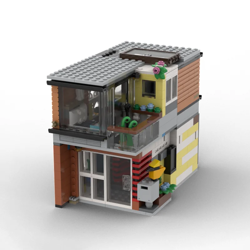 モジュール式都市建築 Moc ビルディングブロック モジュール式建築家の小さな家 テクノロジーブロック クリスマス DIY おもちゃ 建設ギフト