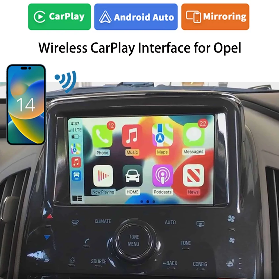 iCarPlay Wireless Apple CarPlay Android Auto Module for Opel Astra J Insignia A Meriva B Cascada GTC Mokka A Zafira C