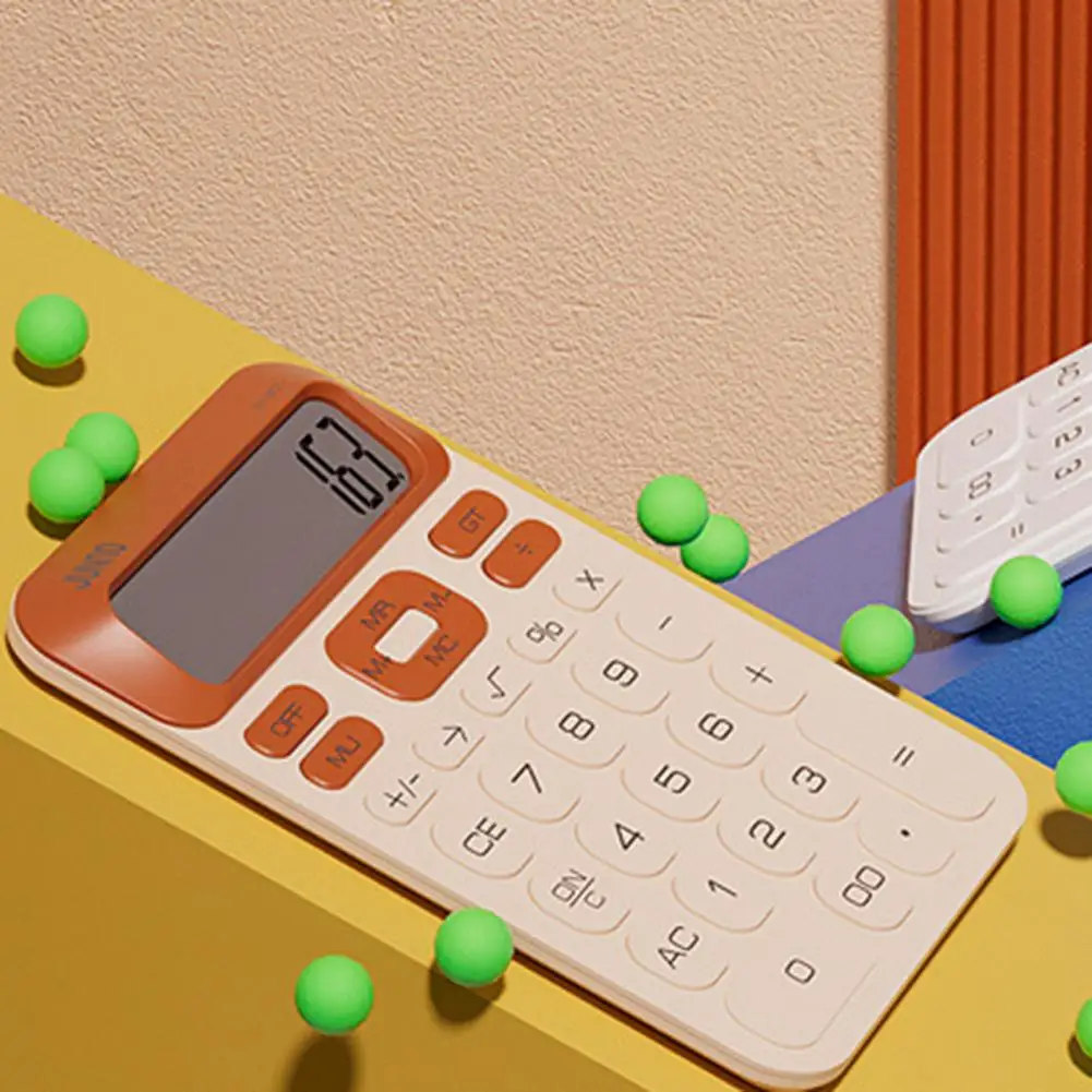 Calculadora de fondo antideslizante portátil, calculadora de escritorio con batería de 12 dígitos, pantalla Lcd, botones grandes, Ideal para estudiantes