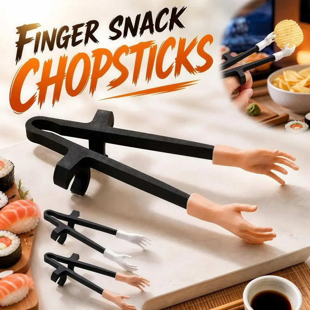 Fun Reusable Finger Snack Chopsticks PLA Lightweight Finger Food Tongs Palm Shape Durable Game Snack Clips Party-Use