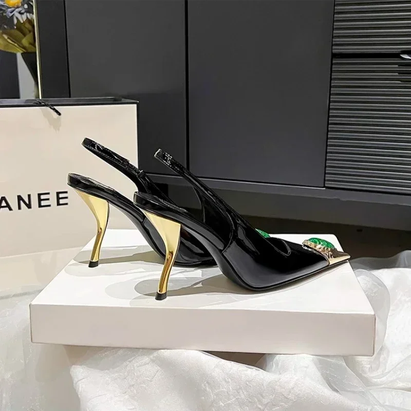 Luxury High Heel Sandals Fashion Heterosexual Red High Heels Jewel Decoration Women Shoes Banquet Shoes Womens High Heel Sandals