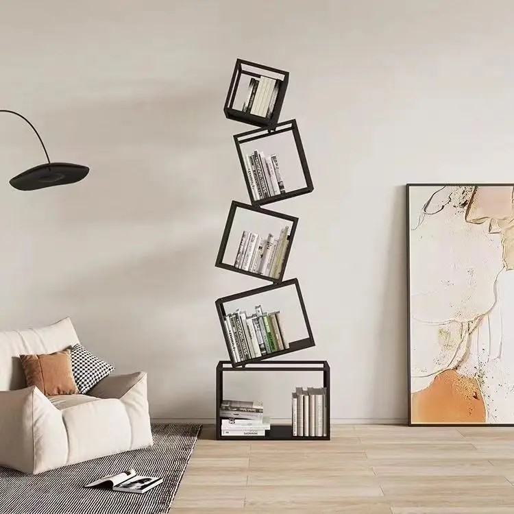 

Creative Vertical Bookshelf Factory Direct Sale Modern Design Living Room Simple Iron Bookcase Hot Sale Bookcase Display Shelf s