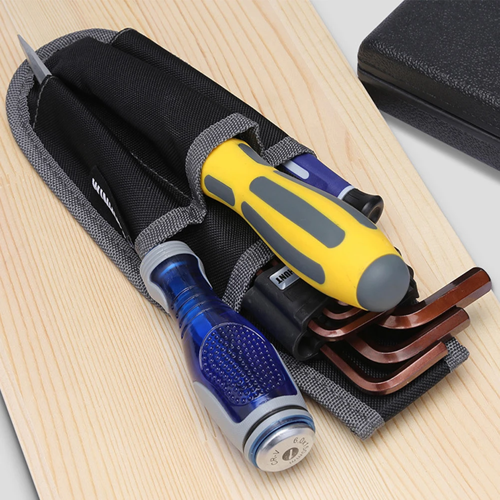 

Job Site Black Compact Organizer Compact Electrician Tool Pouch Compact Tool Case Water-Resistant Pouch Easy Access Storage