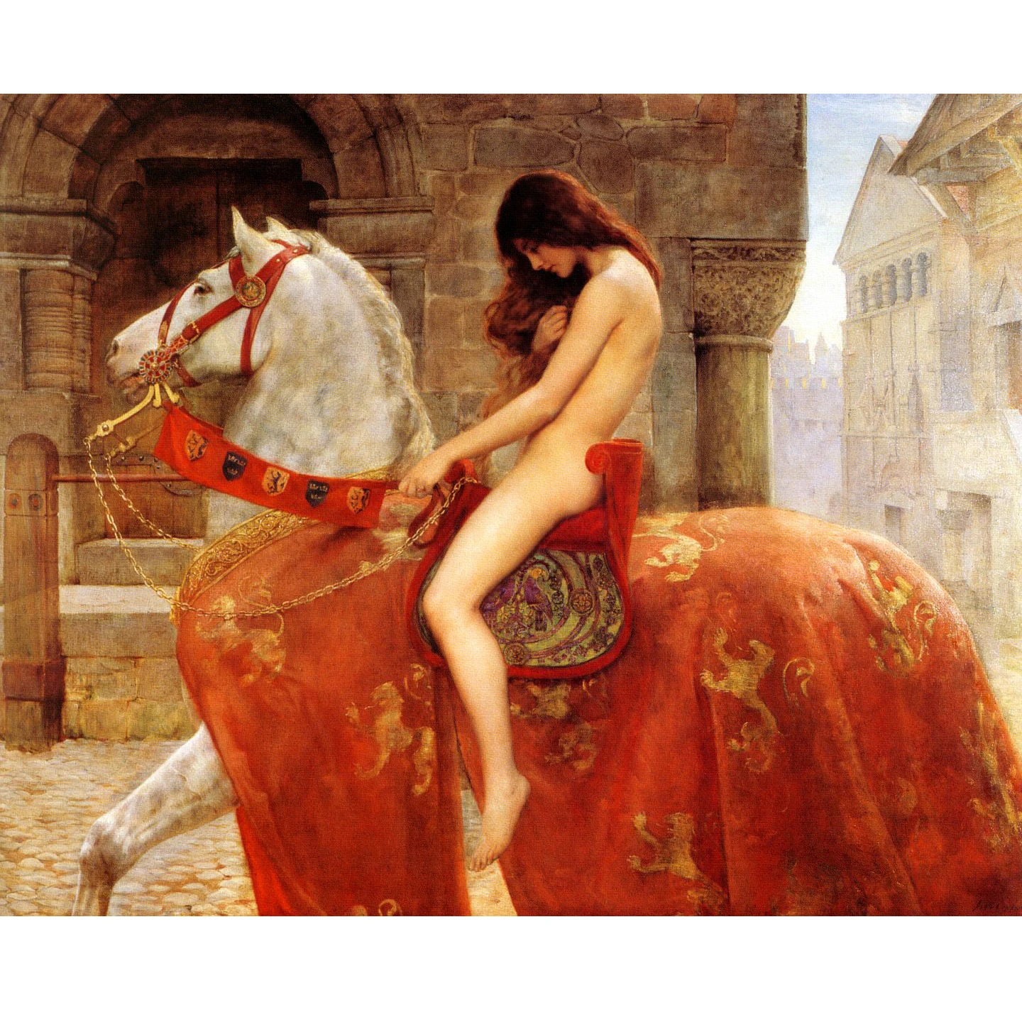 

Lady Godiva by John Collier hand painted famous oil painting replica Romanticism history painting for bedroom Home decor art