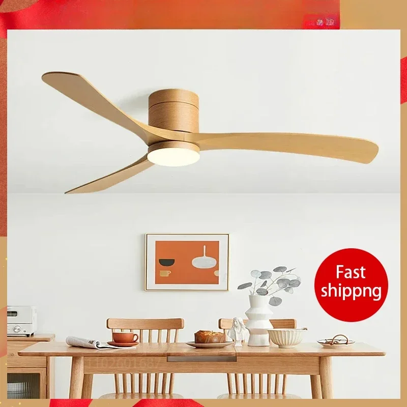 2025 46Inch Low Floor Ceiling Fan Light Modern Black ABS Blade DC Remote Control Led Lights Restaurant The Bedroom 110V 220V
