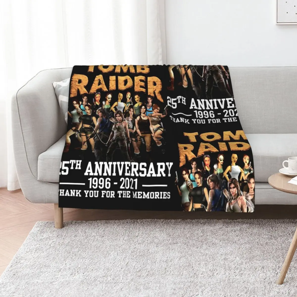 Thank-You-for-The-Memories-25th-Anniversary-1996-2021-Tomb-Raider-T-Shirts-Gift-For-Fans Throw Blanket Nap Giant Sofa Blankets