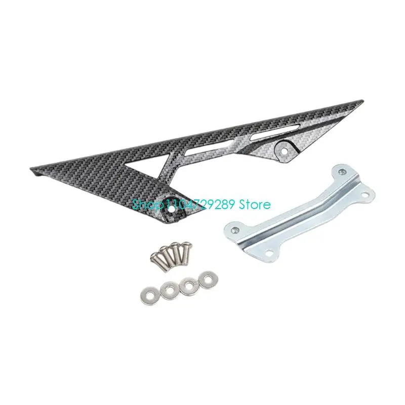 D8KE Motorcycle Worn Chain Guard Replacement with Polypropylene Cover, Metal Bracket and Complete Mounting Hardware Set