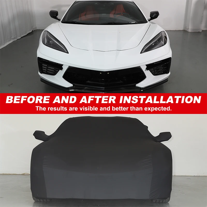 For Corvette C8 2020+ Car Cover Dust Cover Car Protective Cover Rainproof and Sunproof Car Cover Auto Accessories (Milk Velvet)