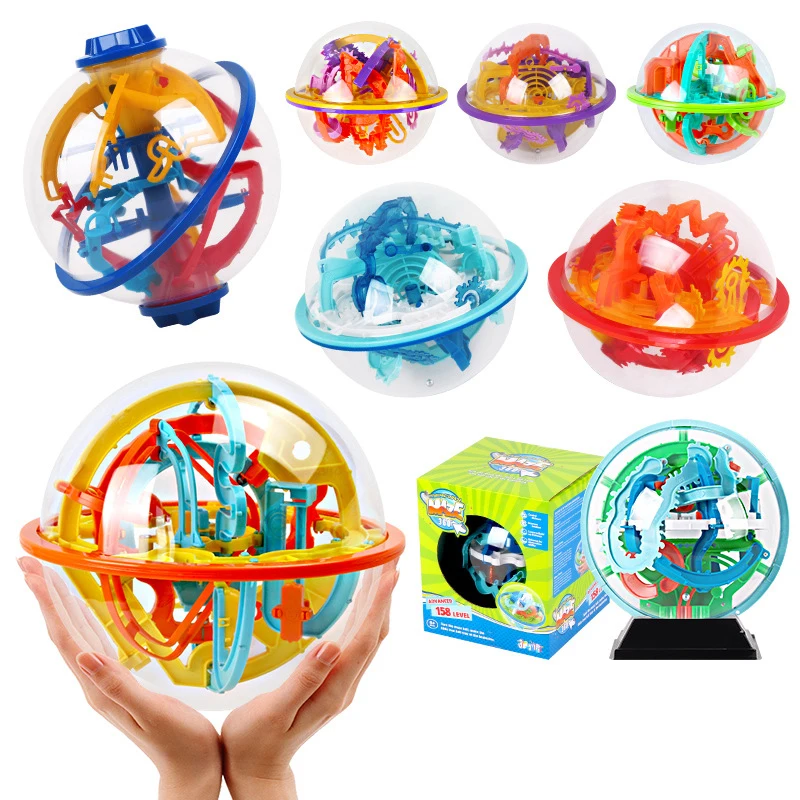 

ZK30 3D Magical Intellect Maze Ball 100/110/167/168 Steps IQ Balance Magnetic Ball Marble Puzzle Game for Kid and Adult Toys