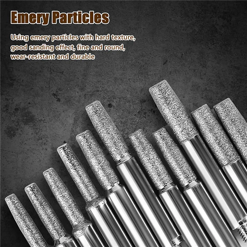 ABXF-Камень для заточки бензопилы, шлифовальный камень для бензопилы, 24 шт. Алмазная точилка для бензопилы высокой твердости (4 мм, 4,8 мм, 5,5 мм)