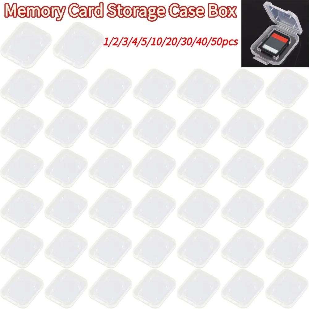 Protector Holder Plastic Transparent Mini Boxes For Sd Sdhc Memory Card Storage Case Box SIM Card Dustproof Box Plastic Boxes