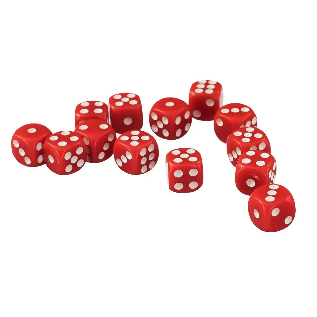 Multi-sided Polyhedron Dice Set Acrylic Red 50pc D6 Bulk Board Game Cubes for Dice Games and RPG