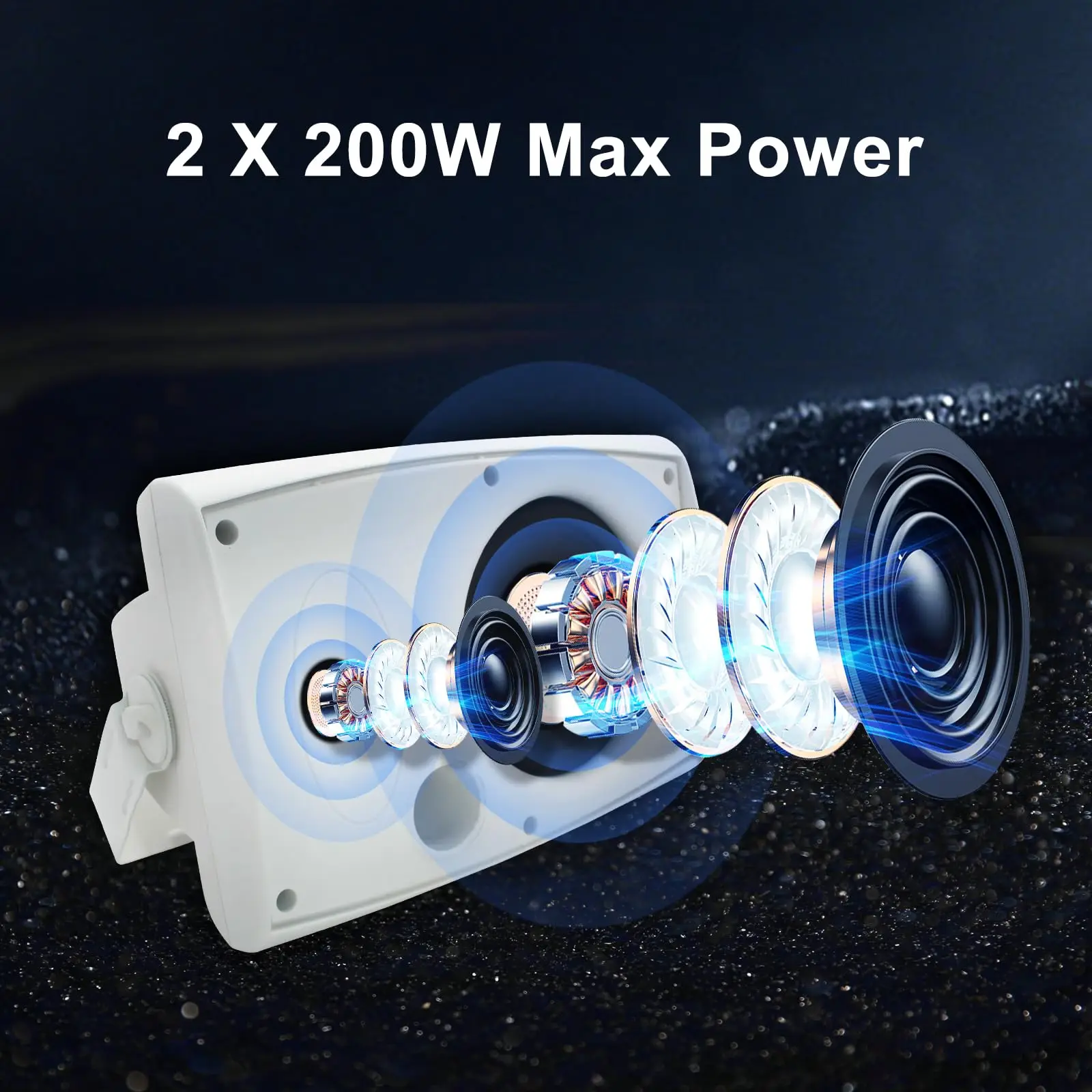 STUDIOFINIX 6.5 Inch 400W Passive Outdoor Speakers Wired Waterproof 2 Way Wall Mounted Powerful Bass for Indoor Poolside