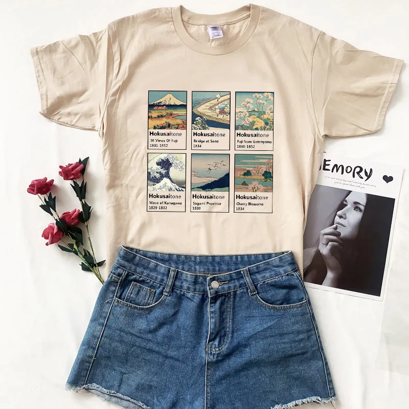 Hosuki Painting Printed Funny T shirt For Women Funny T Shirt Fashion tshirt  women tops tees short sleeve  Women t-shirt
