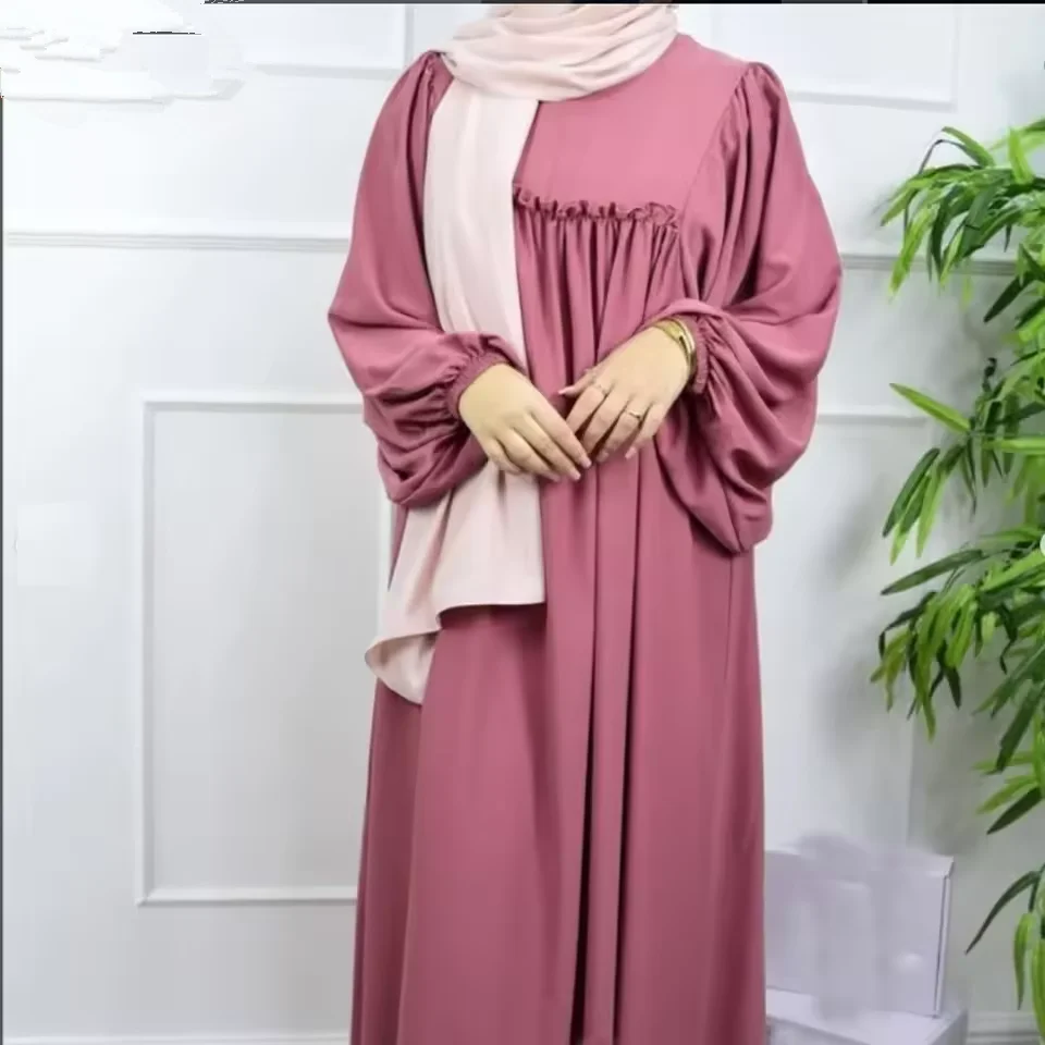 Abaya modesto Donna Abito musulmano Turchia Caftano Dubai Saudi Islam Eid Party Ramadan Femme Abiti Abbigliamento Robe Kebaya Jalabiya