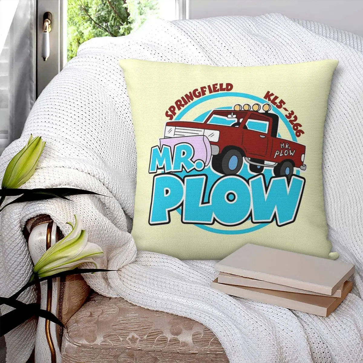 Mr Plow es mi nombre funda de almohada cuadrada funda de almohada cojín de poliéster con cremallera almohada decorativa cómoda para el sofá del hogar
