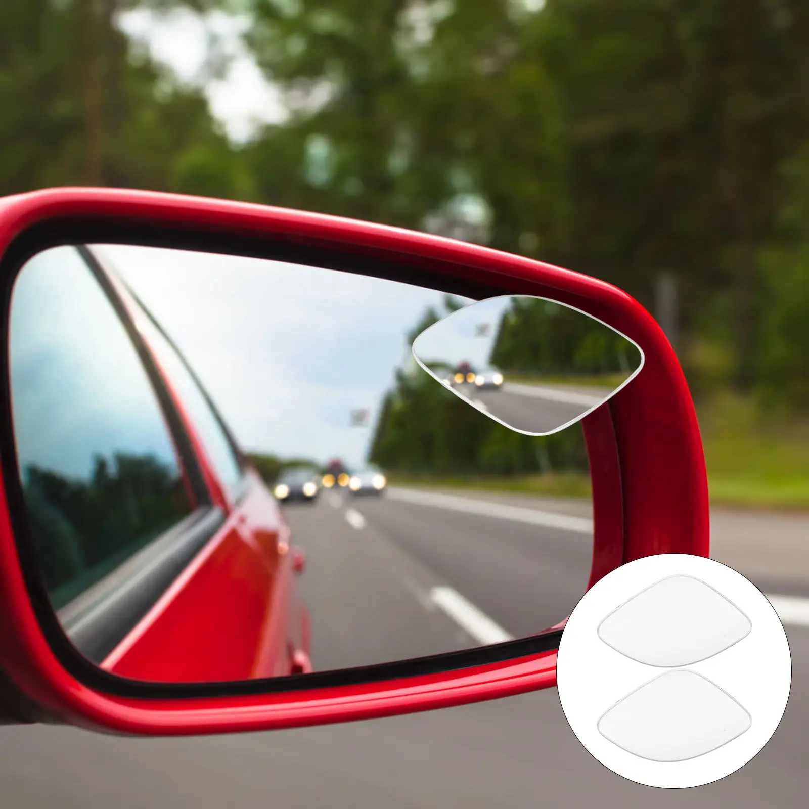 2Pcs Fan Shape Frameless Convex Blind Spot Mirror for Car Suv Truck Rearview Side Mirror Wide Angle Reversing Parking Assistance