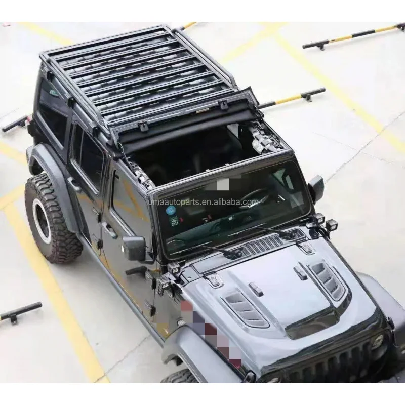 고품질 루마 4x4 오프로드 악세사리 자동차 알루미늄 카고 써버드 루프랙 (랭글러 JL 2018+ 글래디에이터 JK 2007-2017 용) 썸네일 4