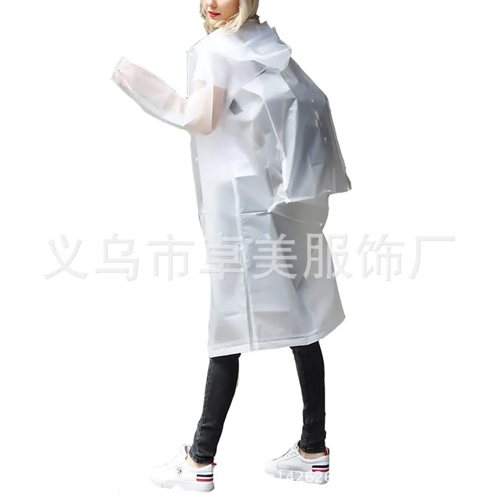 Outdoor EVA raincoat adult one-piece poncho foreign trade tourism hiking cycling trench transparent backpack raincoat wholesale