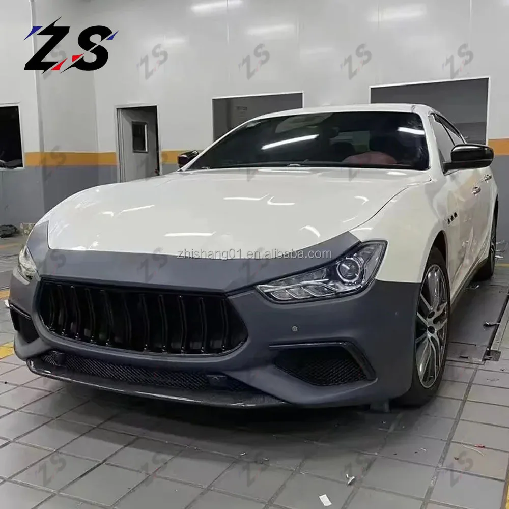 ZS New Car Body Kit Front Bumper For Maserati Ghibli 2014-2017 2018-2021 Upgrade GTS Style Bumper