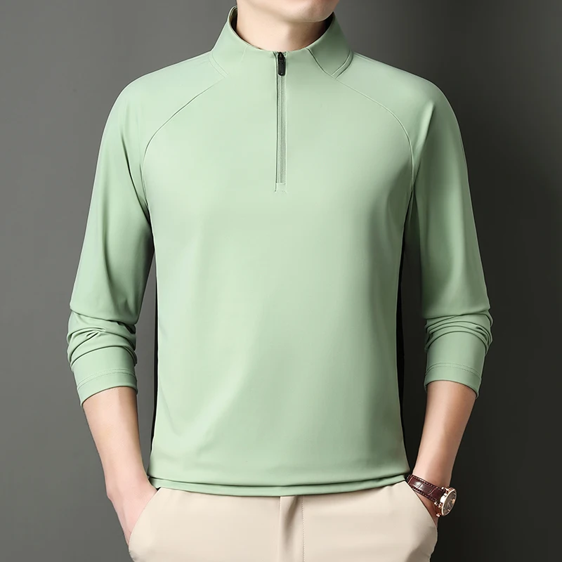 

New Arrival Men Sport Tops 2025 Autumn Fashion Zipper Outdoor T-shirt Long Sleeve Clothes Pullover Sport Shirts