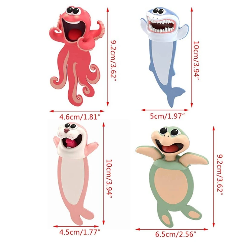 Marcadores de animais 3d estéreo dos desenhos animados adorável marcador novidade engraçado estudante papelaria presente marcador para crianças