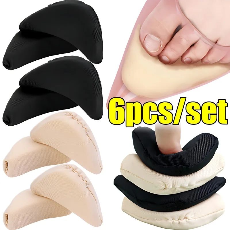 2/6pcs Women High Heel Toe Plug Insert Shoe Big Shoes Toe Front Filler Cushion Pain Relief Protector Adjustment Shoe Accessories