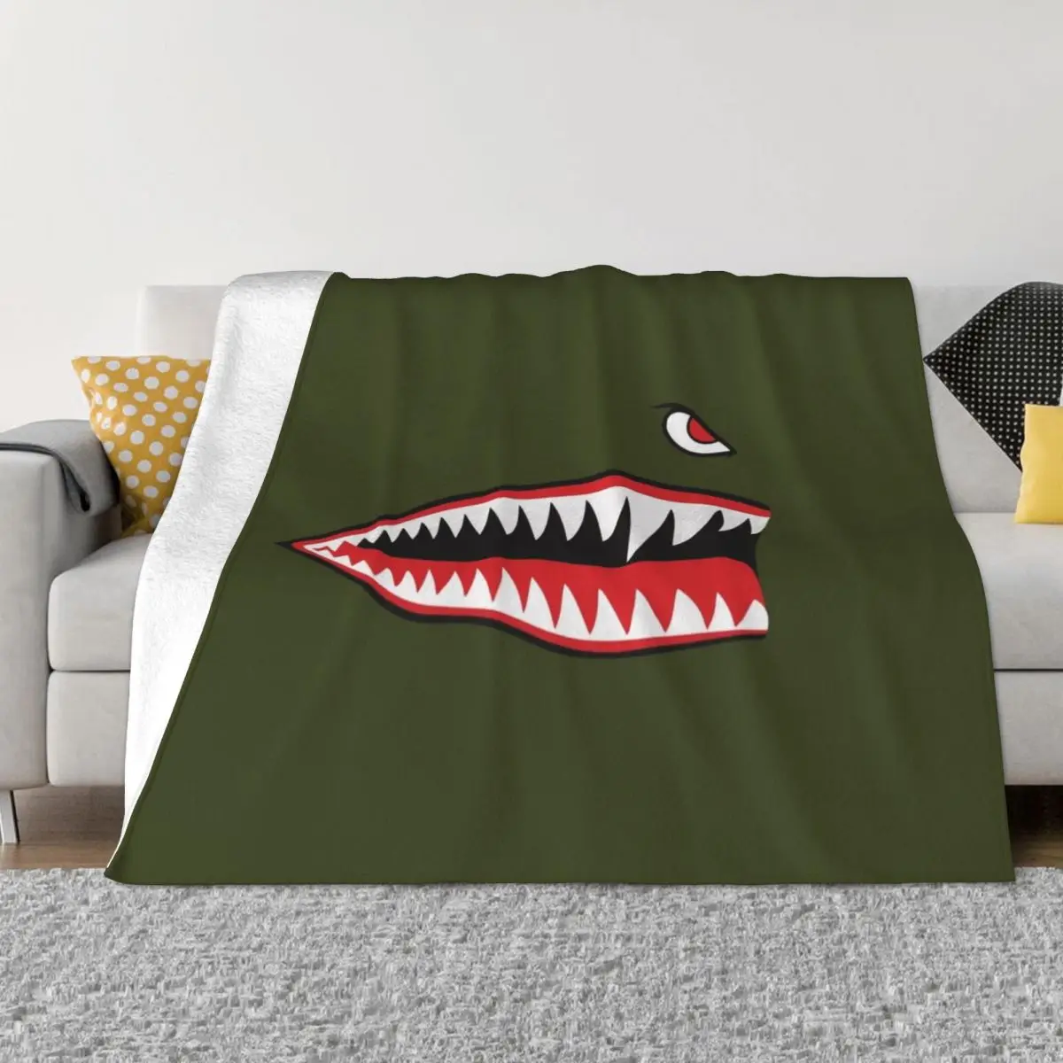 

Flying Tigers Nose Warhawk Throw Blanket Polar blanket Cute Blanket Plaid Sofas