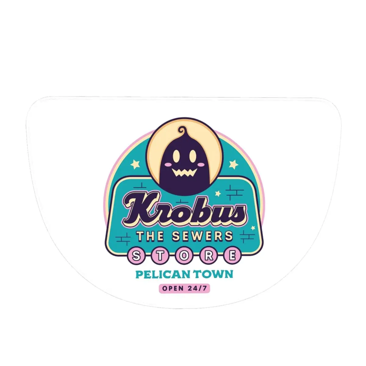 Krobus The Sewers Merchant Stardew Valley Soft Half Round Doormat Non Slip Bathroom Mat Absorbent Floor Carpet for Living Room