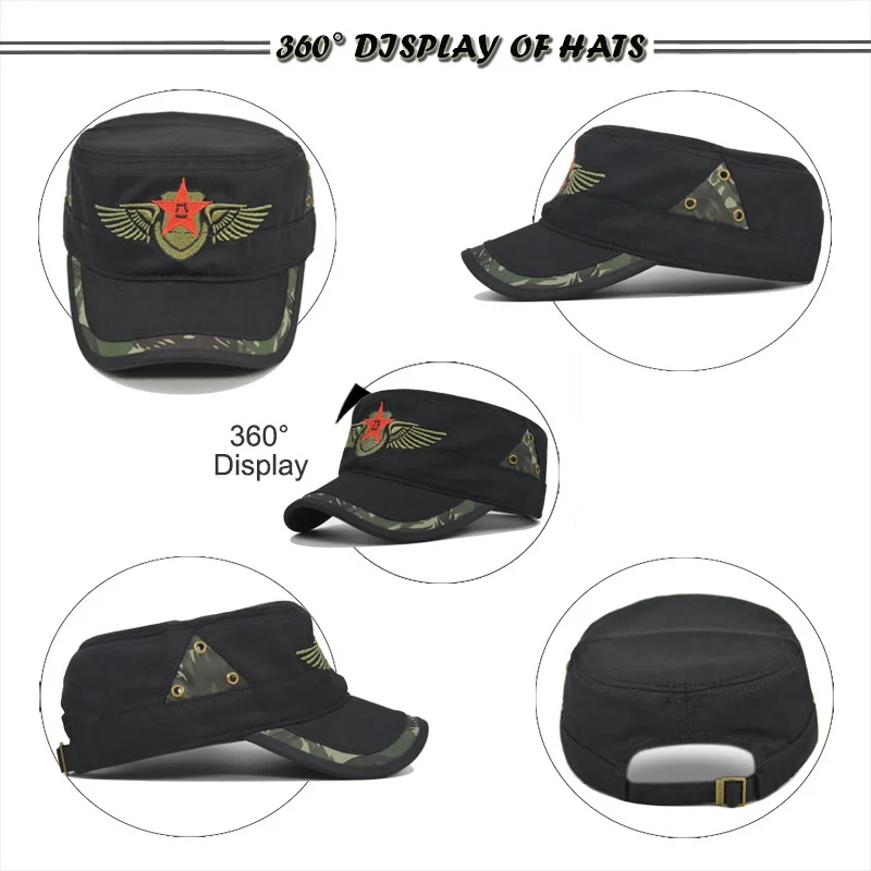 Military Patrol Hat Men'S/Women'S Golf Driving Hat Red Star Hat Cadet Design For Golfers Military Enthusiasts Sports Events
