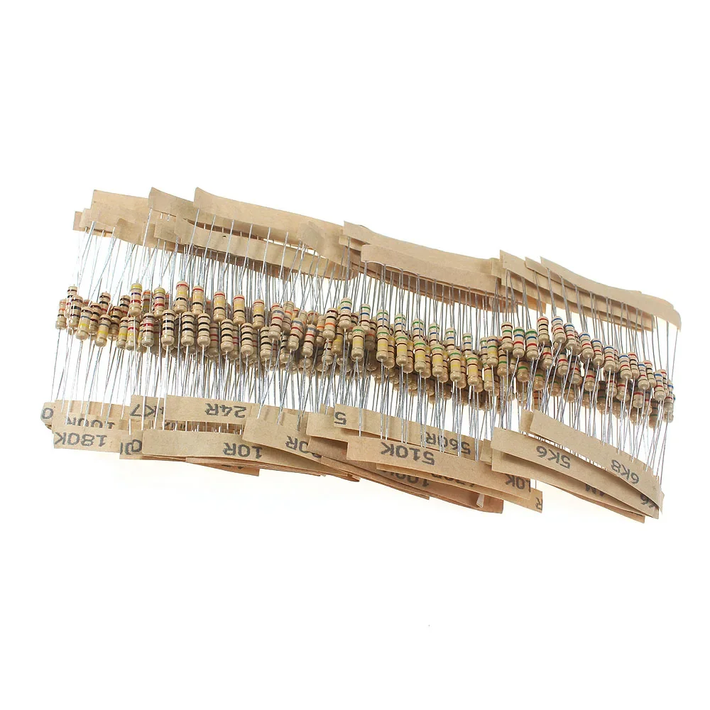300PCS/Lot 1/2W 30 Kinds Carbon Film Resistor set, 0.5W Resistance 5% 1 ohm ~ 3M Color Ring Resistance Assortment kit