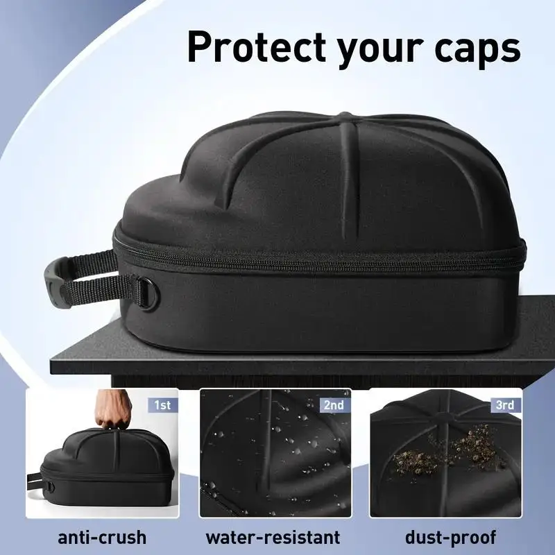 Portable Outdoor Travel Hat Carrier Case Caps Storage Hard Shell Hat Protective Box Hat Travel Case Baseball Cap Carrying Bag