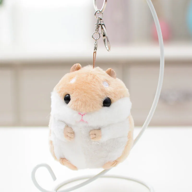 Brinquedos de pelúcia animais crianças brinquedos chaveiro recheado 10cm hamster pingente kawaii bonecas crianças criança presentes de natal saco boneca para o bebê