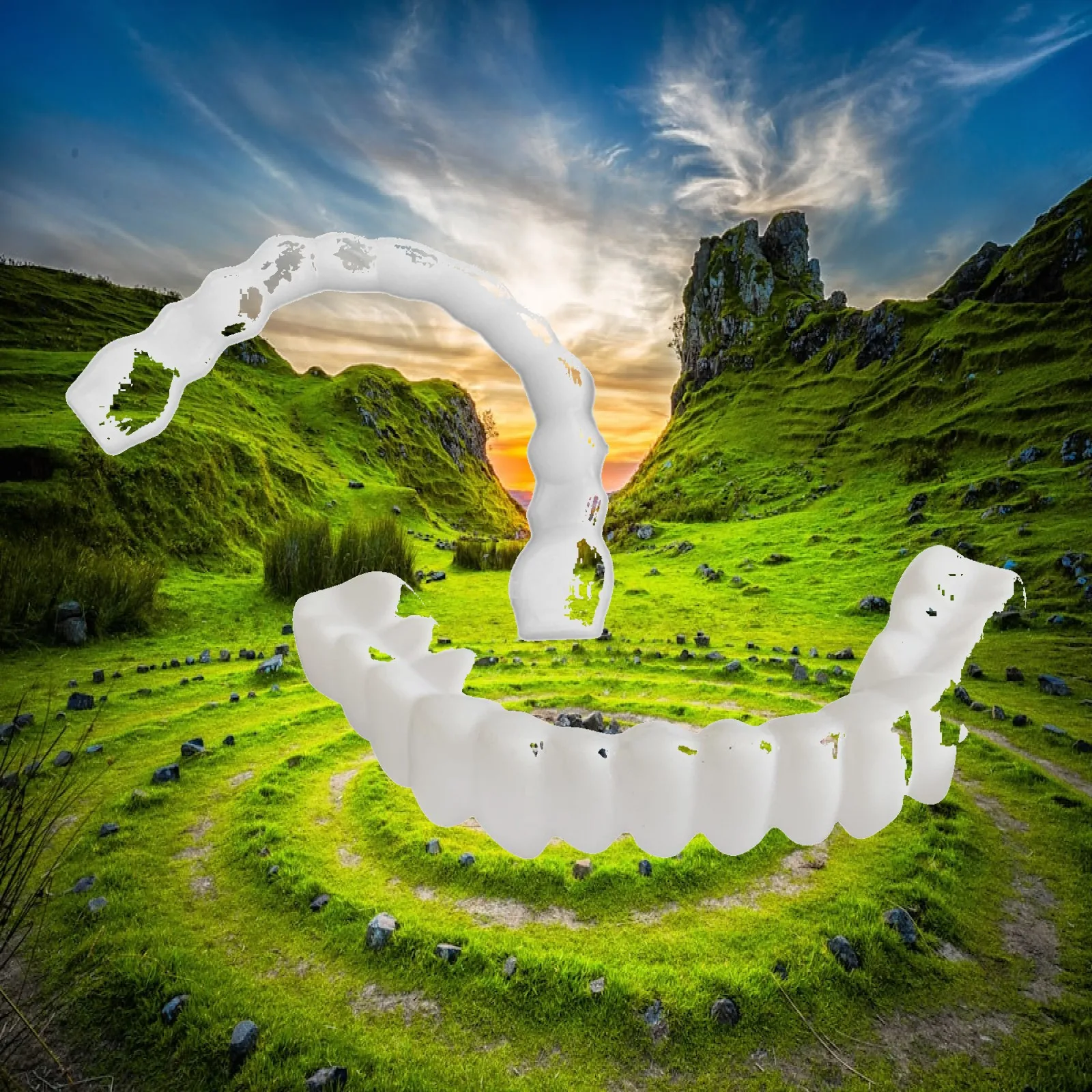 Veneers Snap in Teeth Dentures Resin Adjustable False Teeth Cover for Teeth Arrangement and Home Dental Care