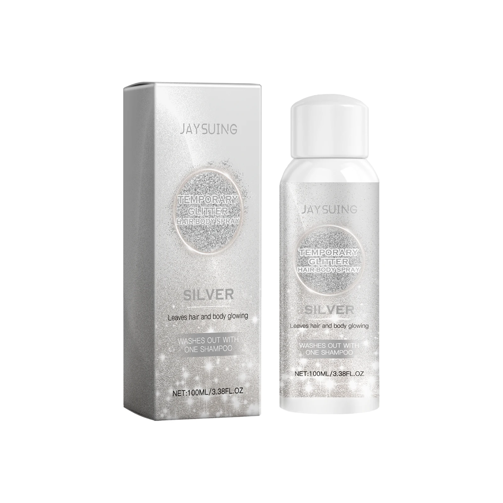 

Jaysuing Gold And Silver Glitter Spray Series LongLasting Shine Natural Stereoscopic Body Highlight Shine Spray 1pcs