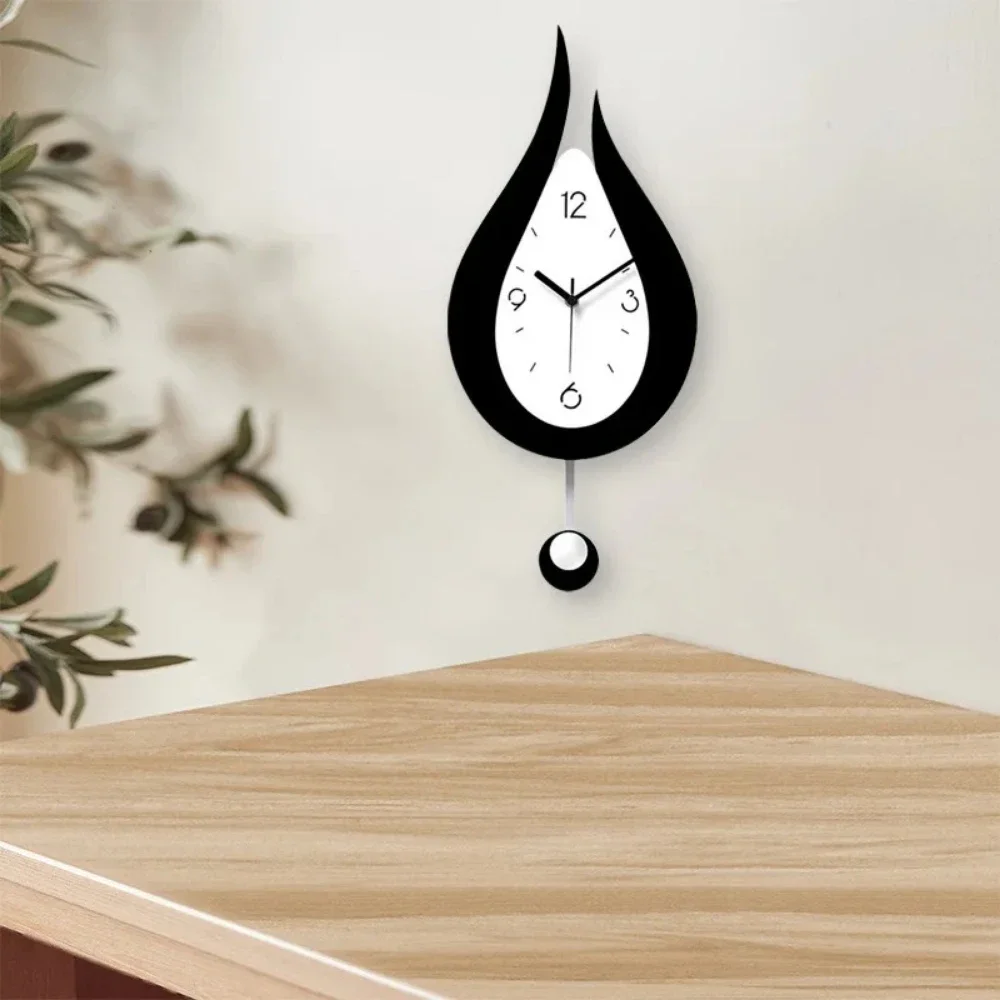 Water Drop Acrylic Swing Wall Clocks Stylish Simple Silent Home Living Room Decorative Wall Clock European Wall Hanging Clock
