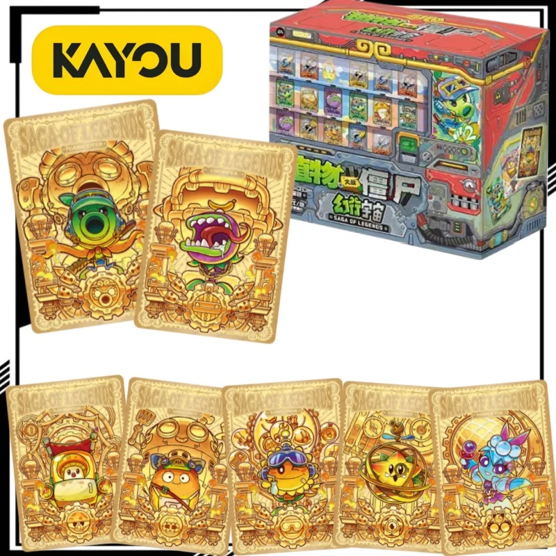 KAYOU Oficial Paquete de Cartas de Aventura Plants Vs. Zombies, Tarjeta Coleccionable de Girasol de Dibujos Animados, Mercancía de Anime, Regalo Festivo, Juguete de Moda